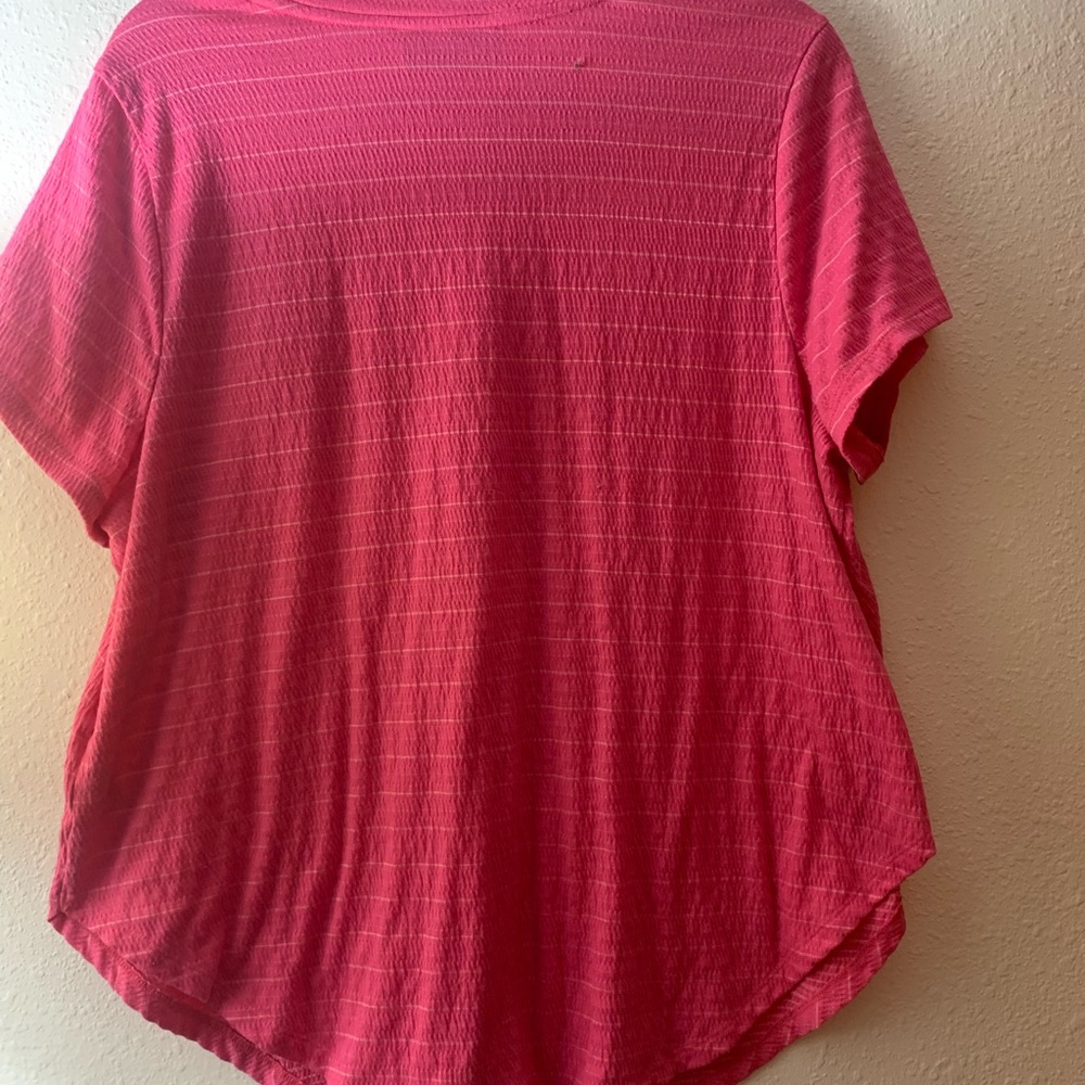 Lane Bryant (2 tops)Blue and White Striped Top and Pink Pinstriped Top - Picture 3 of 16